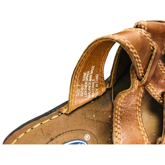 3326 Dr Scholls Weaved Leather Sandals Women 7 Brown Y2K Grunge Normcore Vintage - Picture 4 of 6